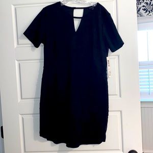 Tribal Black Suede Dress with lace detail